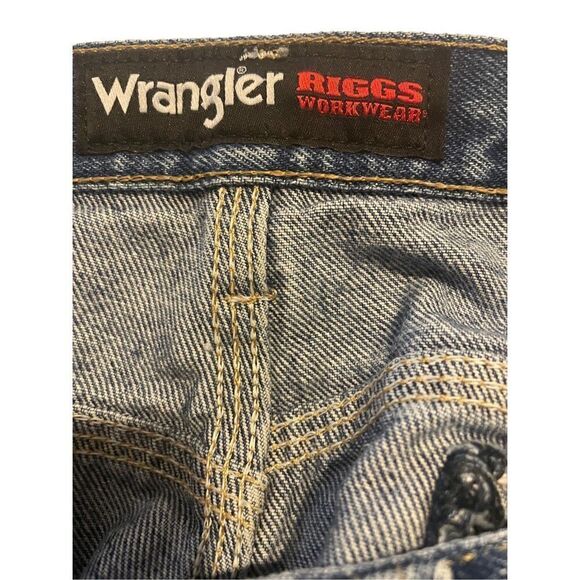 Wrangler Men's Riggs Workwear Jeans Leather Hook Tool Pockets Denim Straight Leg - Picture 6 of 14